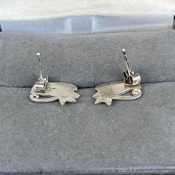 Eye of Horus Studs Earrings Egypqtian Sterling Silver Jewelry Unisex - Picture 5 of 8